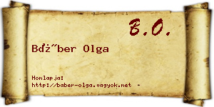 Báber Olga névjegykártya