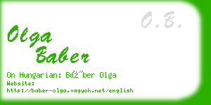 olga baber business card